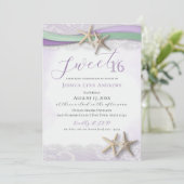 Invitation Starfish and Lace Sweet 16 (Debout devant)