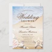 Invitation Starfish and Shells Mariage de plage d'été tropica (Devant)