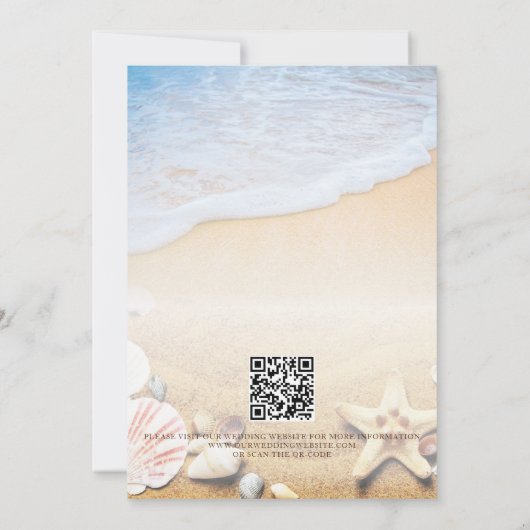 Invitation Starfish and Shells Plage tropicale Mariage Douche (Dos)