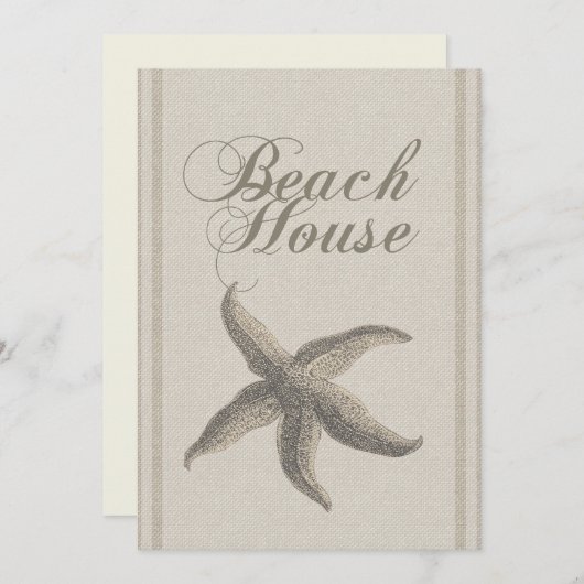 Invitation Starfish Beach House Plage Côté Côte (Devant / Derrière)