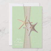Invitation Starfish Beach Mariage Vert clair (Devant)