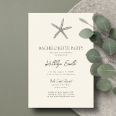 Invitation Starfish Beach Ocean Bachelortie moderne