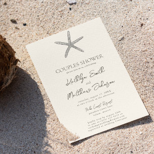 Invitation Starfish Beach Ocean Mariage Douche Couples