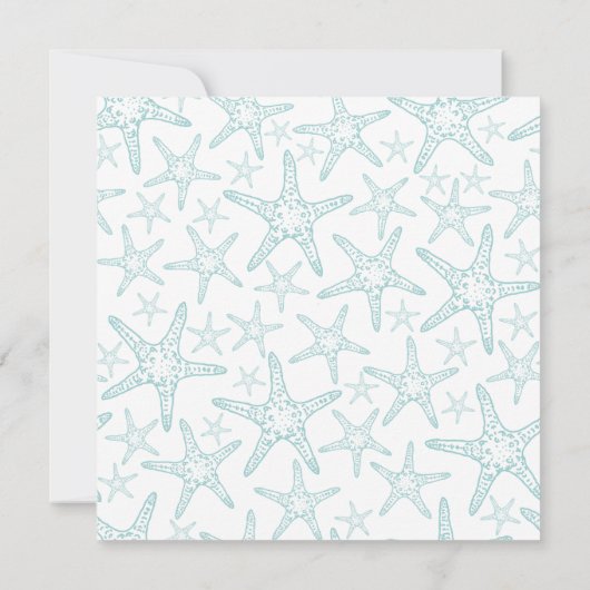 Invitation Starfish Beach Party Turquoise (Dos)
