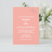 Invitation Starfish Beach Saumon Orange Custom Color Mariage (Debout devant)