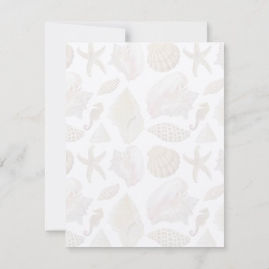 Invitation Starfish Beach Shells Blank Notes personnalisées (Dos)