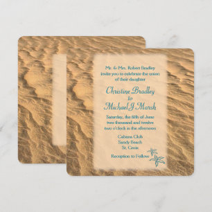 Invitation Starfish Beach Turquoise et Mariage de sable