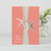 Invitation Starfish Beach Wedding Coral Shell (Debout devant)
