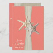 Invitation Starfish Beach Wedding Coral Shell (Devant / Derrière)