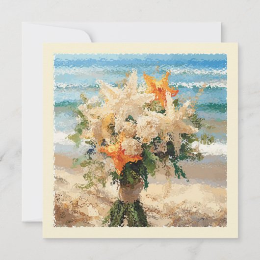 Invitation Starfish Bouquet Beach Mariage Enregistrer La Cart (Dos)