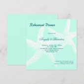 Invitation Starfish Couple Beach - Repas de Mariage (Devant / Derrière)