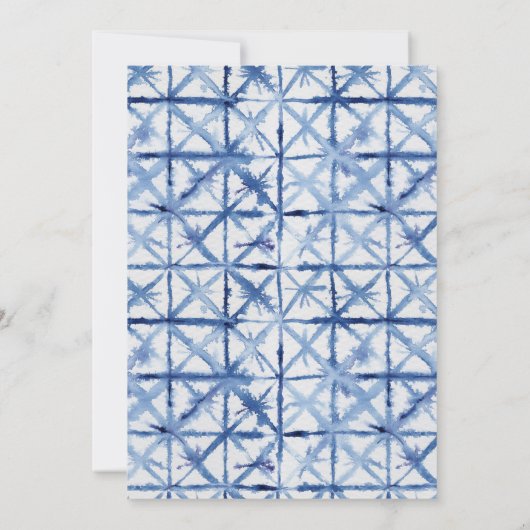 Invitation Starfish Couples Douche Shibori Indigo Blue Beach (Dos)