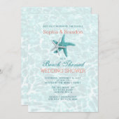 Invitation Starfish Couples Plage de douche à thème (Devant / Derrière)