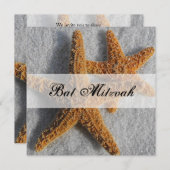 Invitation Starfish dans le Bat mitzvah de sable (Devant / Derrière)