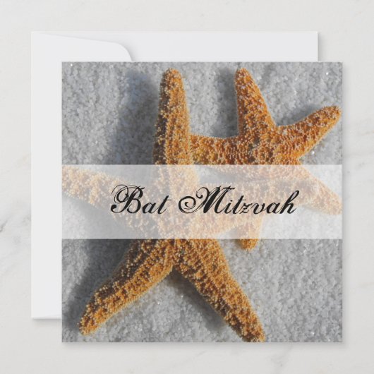 Invitation Starfish dans le Bat mitzvah de sable (Devant)