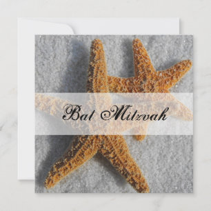 Invitation Starfish dans le Bat mitzvah de sable