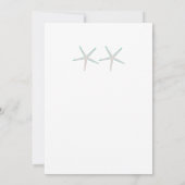 Invitation Starfish Elegant Grey Turquoise blanc Mariage naut (Dos)