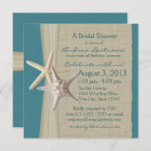 Invitation Starfish et Burlap Look Fête des mariées (Devant / Derrière)