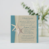 Invitation Starfish et Burlap Look Fête des mariées (Debout devant)