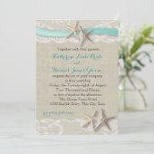 Invitation Starfish et Ribbon Beach Aqua (Debout devant)