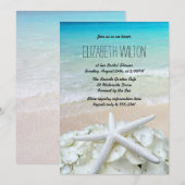 Invitation Starfish Floral Beach Fête des mariées (Devant / Derrière)
