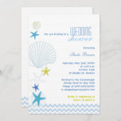 Invitation Starfish Garden Fête des mariées Chevron (Devant / Derrière)