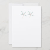 Invitation Starfish Gris Turquoise Argent Elégant Mariage nau (Dos)
