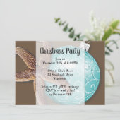 Invitation Starfish in Ornament Coastal Christmas Party Invit (Debout devant)