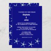 Invitation Starfish Marine Blue Beach Destination Cool de mar (Devant / Derrière)