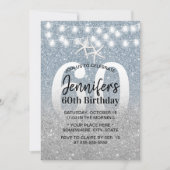 Invitation Starfish Moderne Dusty Parties scintillant Bleue 6 (Devant)