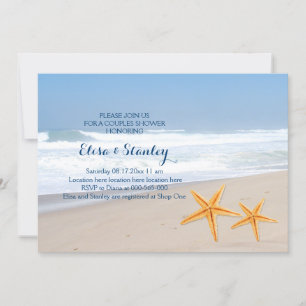 Invitation Starfish moderne plage mariage couples