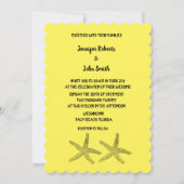 Invitation Starfish Motif Jaune Noir Coloré Mariage (Devant)