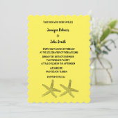 Invitation Starfish Motif Jaune Noir Coloré Mariage (Debout devant)