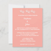 Invitation Starfish Motif Saumon blanc Orange Cute Mariage (Devant)