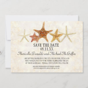 Invitation Starfish Nautilus Scallop Sea Shell Motif moderne
