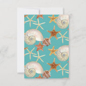 Invitation Starfish Nautilus Scallop Sea Shell Motif moderne (Dos)