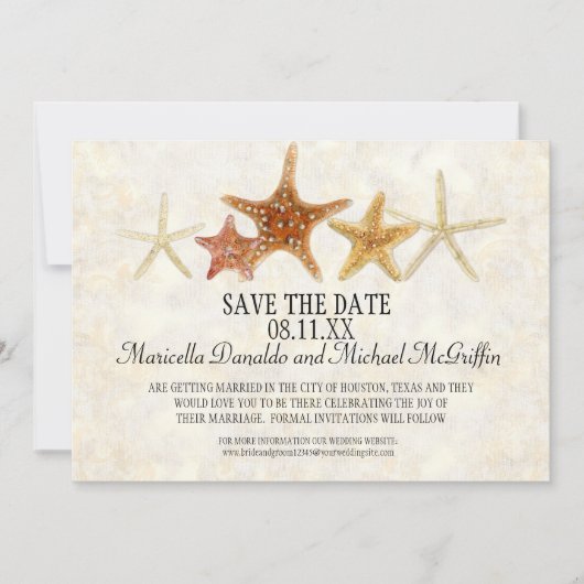 Invitation Starfish Nautilus Scallop Sea Shell Motif moderne (Devant)