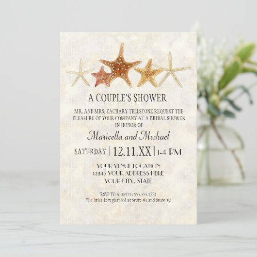 Invitation Starfish Nautilus Scallop Sea Shell Motif moderne (Debout devant)