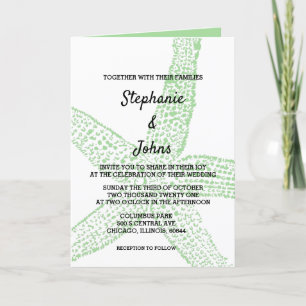 Invitation Starfish Sage marin Vert blanc 2024 Mariage