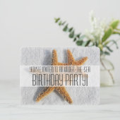 Invitation Starfish Sand Beach Ocean Thème Anniversaire (Debout devant)