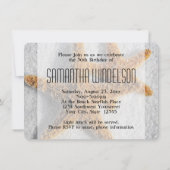 Invitation Starfish Sand Beach Ocean Thème Anniversaire (Dos)