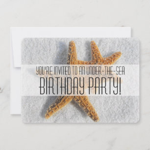 Invitation Starfish Sand Beach Ocean Thème Anniversaire