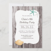 Invitation Starfish & Seashell Beach Driftwood Anniversaire (Devant)