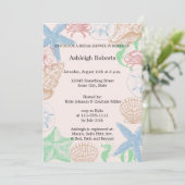 Invitation Starfish Shells Beach (Debout devant)