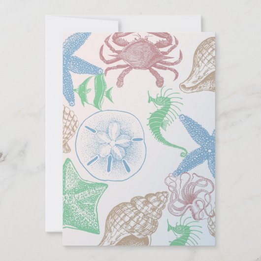 Invitation Starfish Shells Beach (Dos)