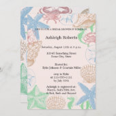 Invitation Starfish Shells Beach (Devant / Derrière)