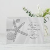 Invitation Starfish & Shells Plage : Réception de Mariage ou (Debout devant)