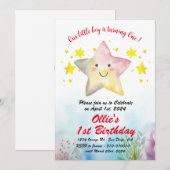 Invitation Starfish souriant - 1er/2e/3e fête d'anniversaire (Devant / Derrière)