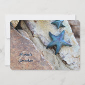 Invitation Starfish sur Rocks Seashore Beach Wedding (Dos)