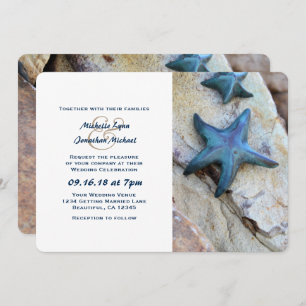 Invitation Starfish sur Rocks Seashore Beach Wedding